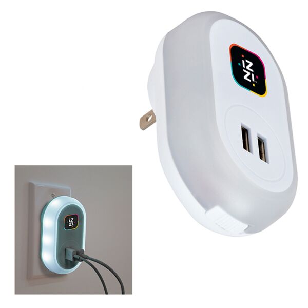 UL Listed Dual USB AC Wall Adapter with Light Thumbnail