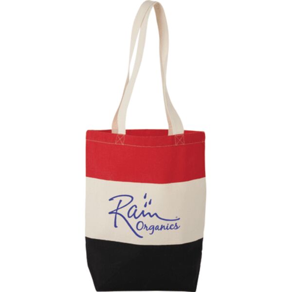 8oz Cotton Canvas Color Block Tote Thumbnail